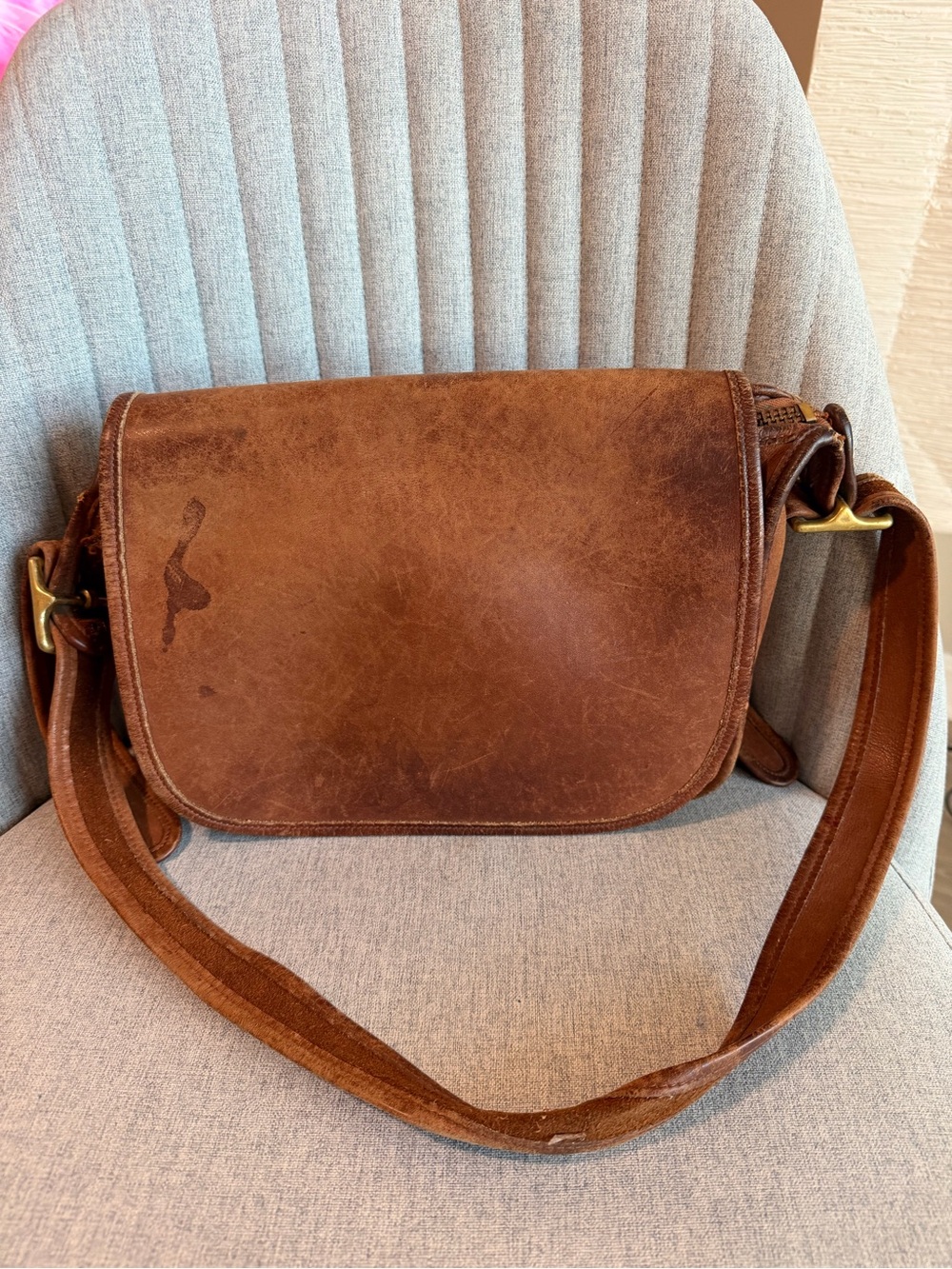Coach vintage Brown Leather Crossbody Bag N. H8P-9951 (damage) old vintage coach
